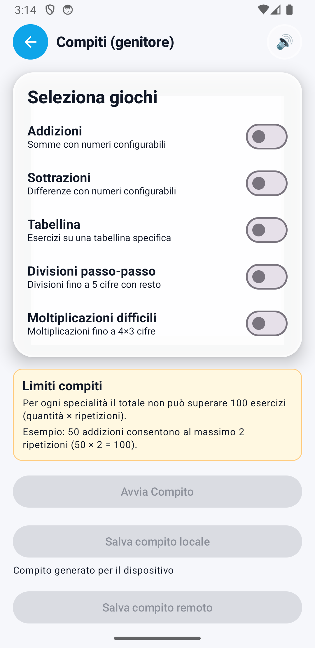 Genera compiti