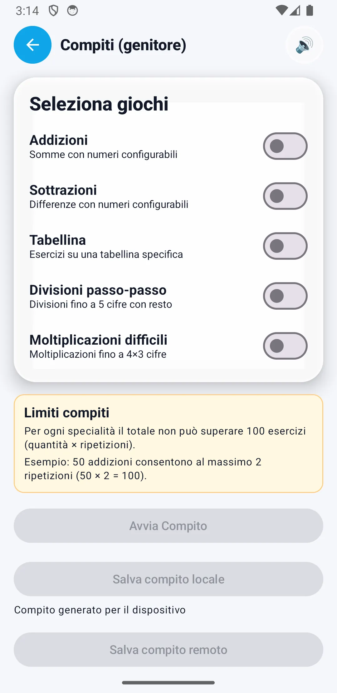 Genera compiti