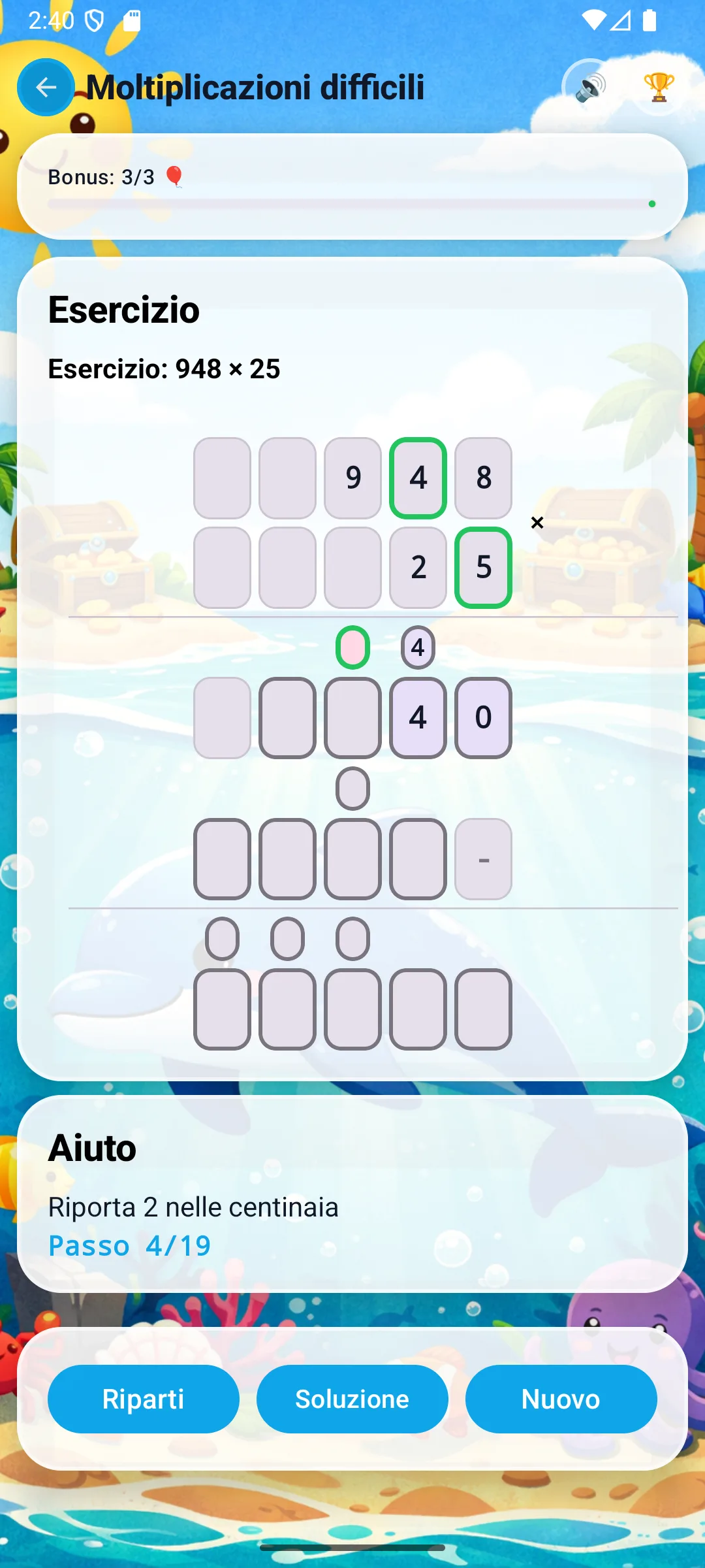 4&times;5+4=24, scrivi 4