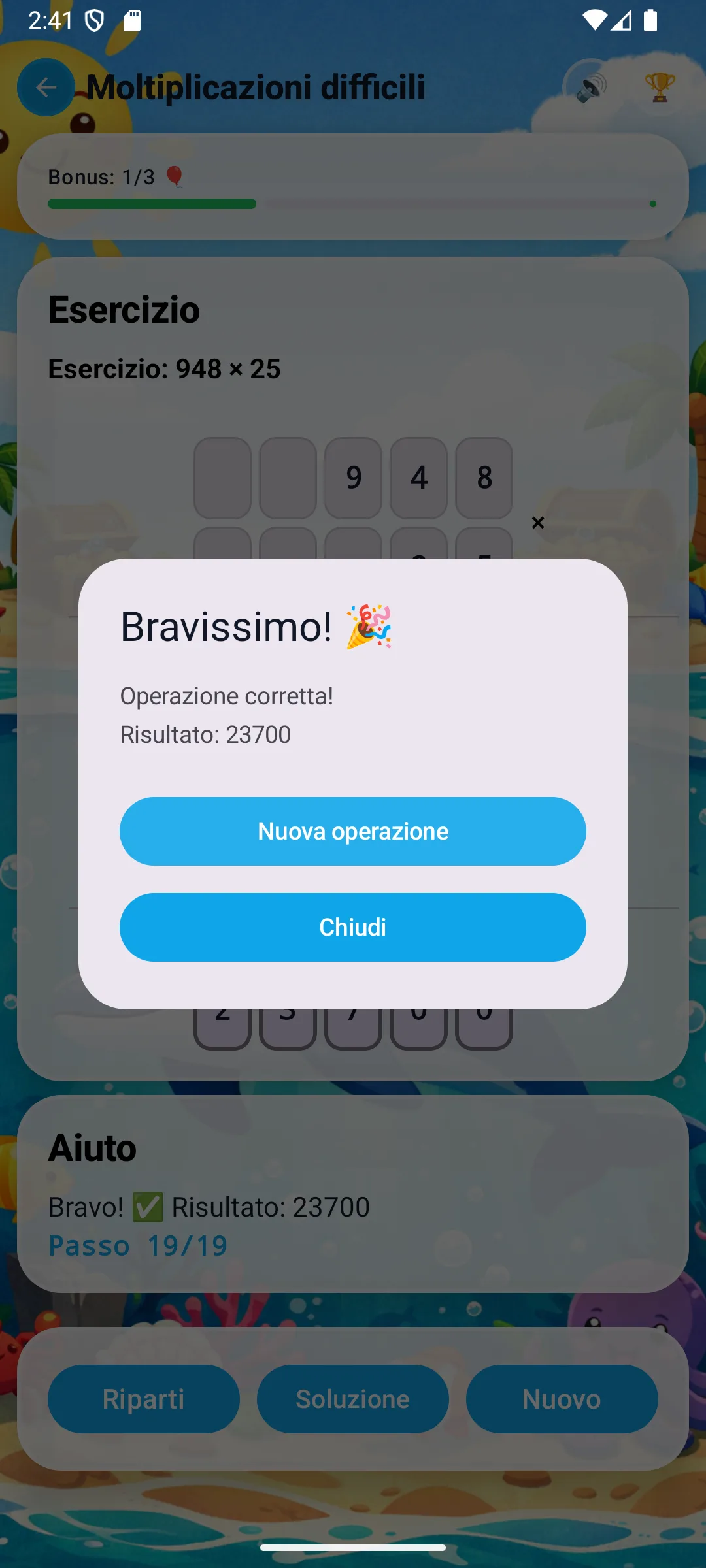 Risultato finale: 23700