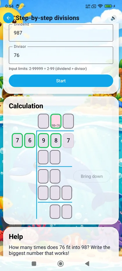 Long division with 2-digit divisor