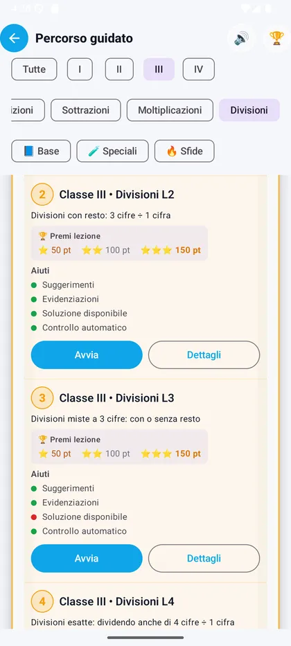 Percorso guidato con 155+ lezioni progressive